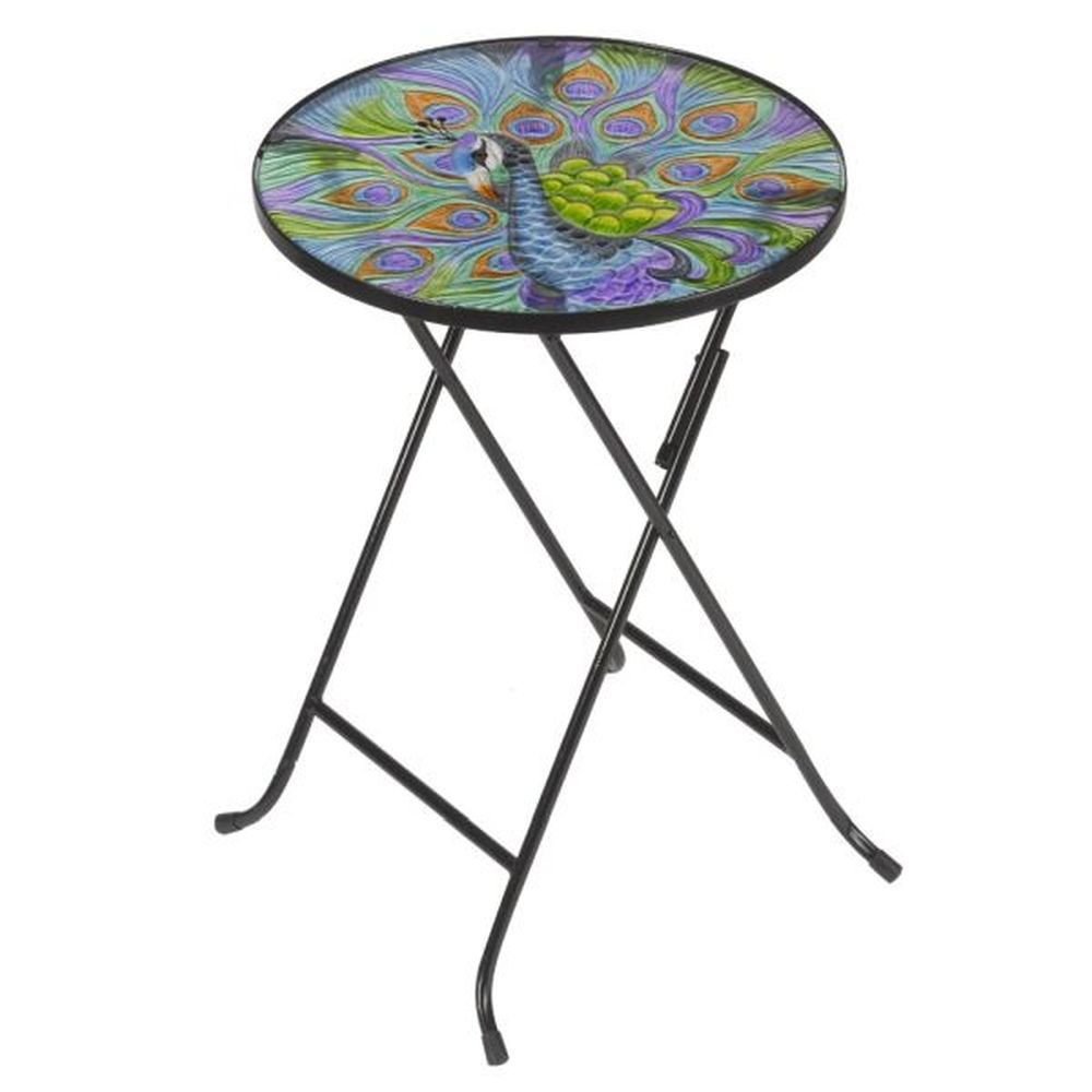 Flamboya 50cm Glass Peacock Table – Old Railway Line Garden Centre